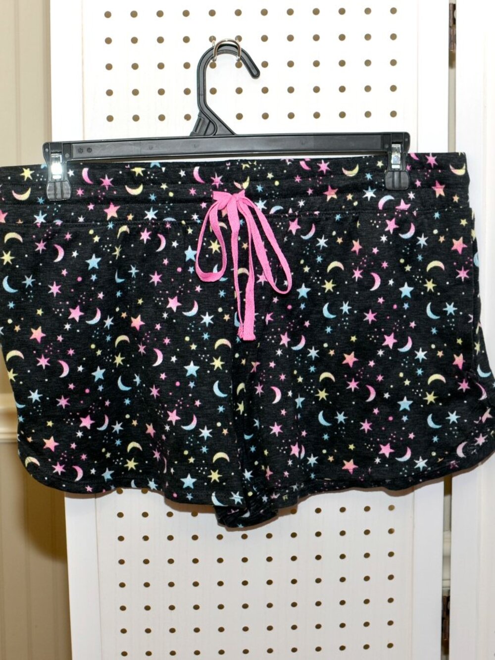 Secret Treasures XL (16-18) Pajama Shorts Black Pink Pastel Stars & Moons